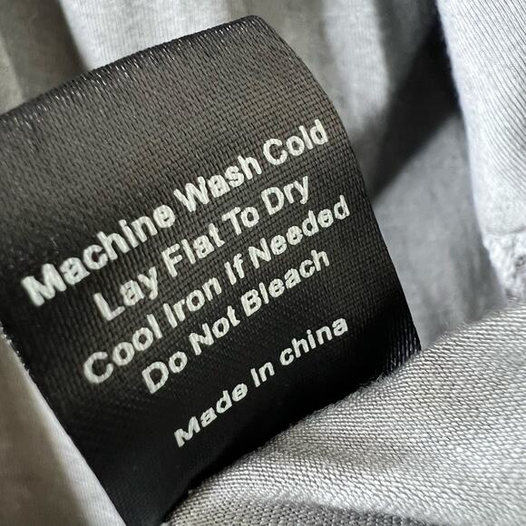 POL Top Womens Size Small Acid Wash Gray Lace Jersey Knit Tee Blouse Bohemian - Picture 6 of 7